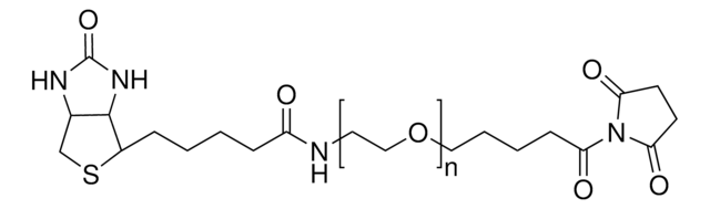 Poly(ethylene glycol) (N-hydroxysuccinimide 5-pentanoate) ether 2-(biotinylamino)ethane average Mn 3,800