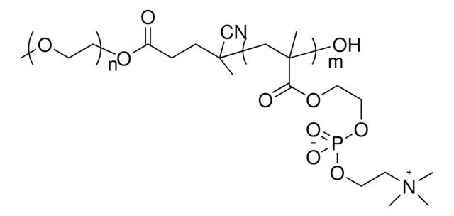 Poly(ethylene glycol)-block-Poly(2-methacryloyloxyethyl phosphorylcholine) PEG average Mn 5000, PMPC Mn 21,000